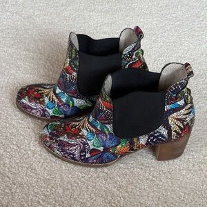 Floral Multicolor Ankle Boots